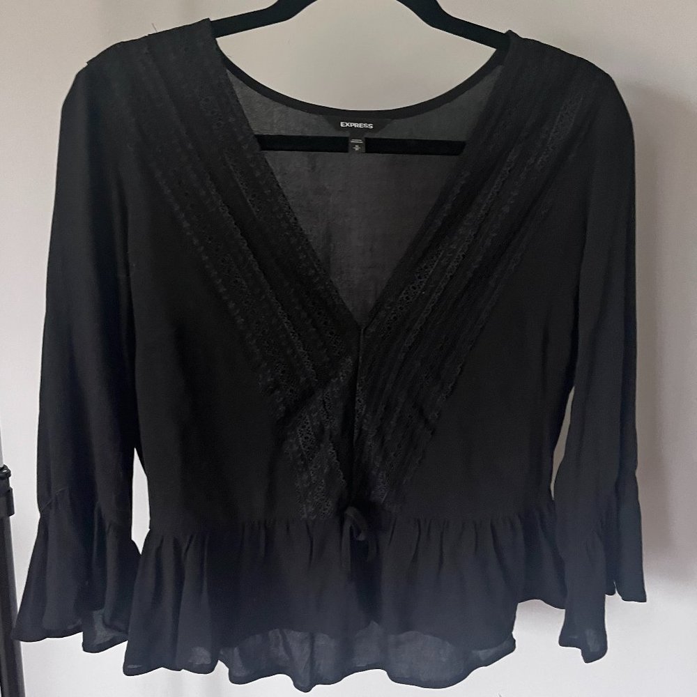 Express Black Peplum Top